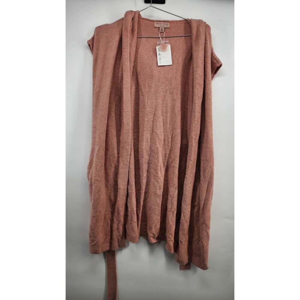 Barefoot Dreams Women's XS Coral CozyChic Lite Long Vest‎ With Tie NWT